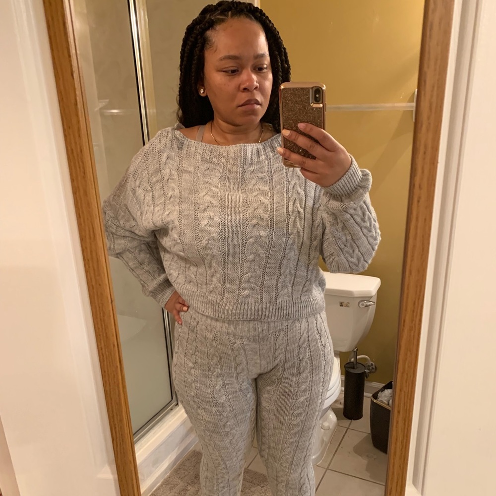 Gray Knit Wear Set